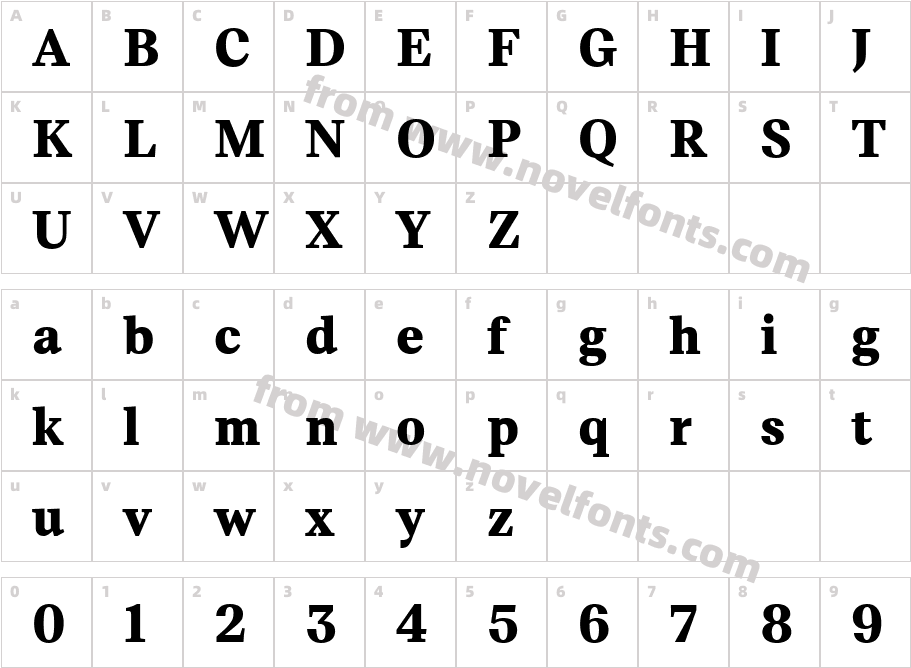 TT Livret Text Trial BoldCharacter Map