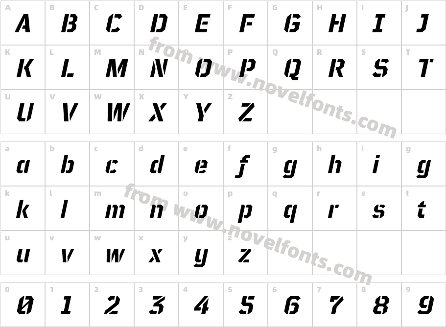 TT Mussels Stencil Trl Bd ItCharacter Map