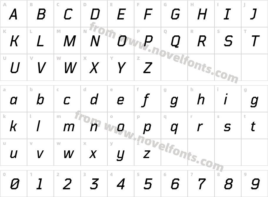 TT Mussels Trl Medium ItalicCharacter Map