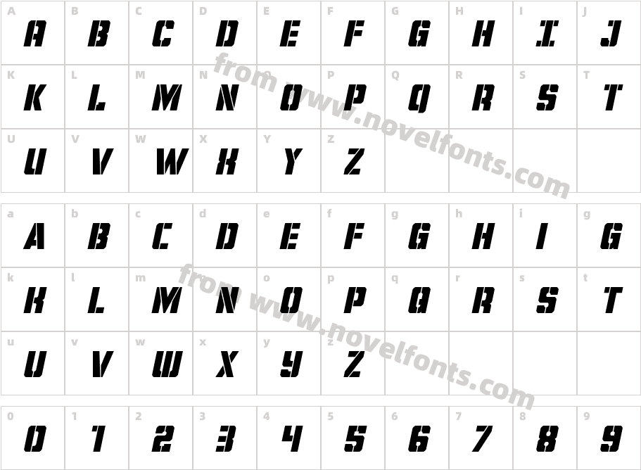 Free Shipping ItalicCharacter Map