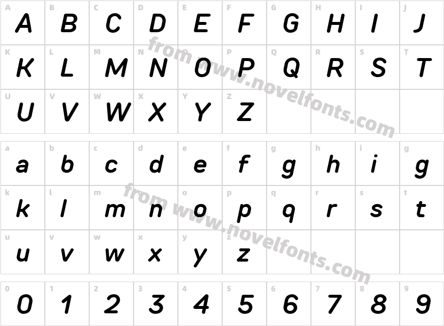 TT Rounds Neue Trial DemiBold ItalicCharacter Map