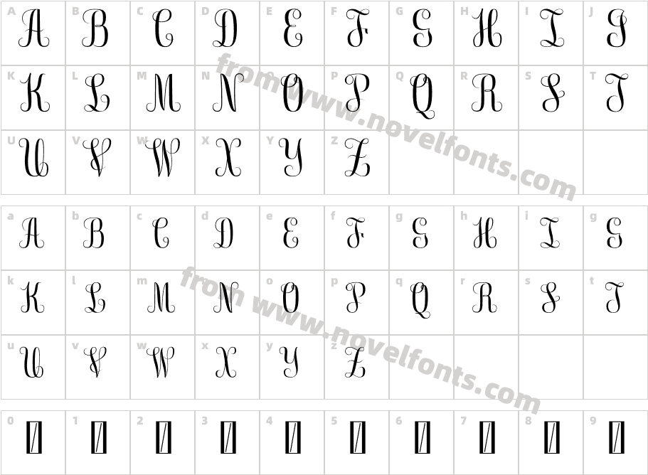 FreeMonogram_Beta_0.5Character Map