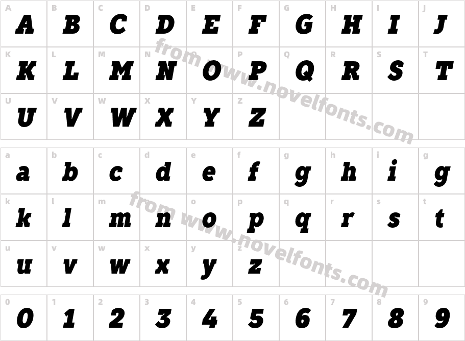 TT Slabs Trl Cnd Black ItalicCharacter Map