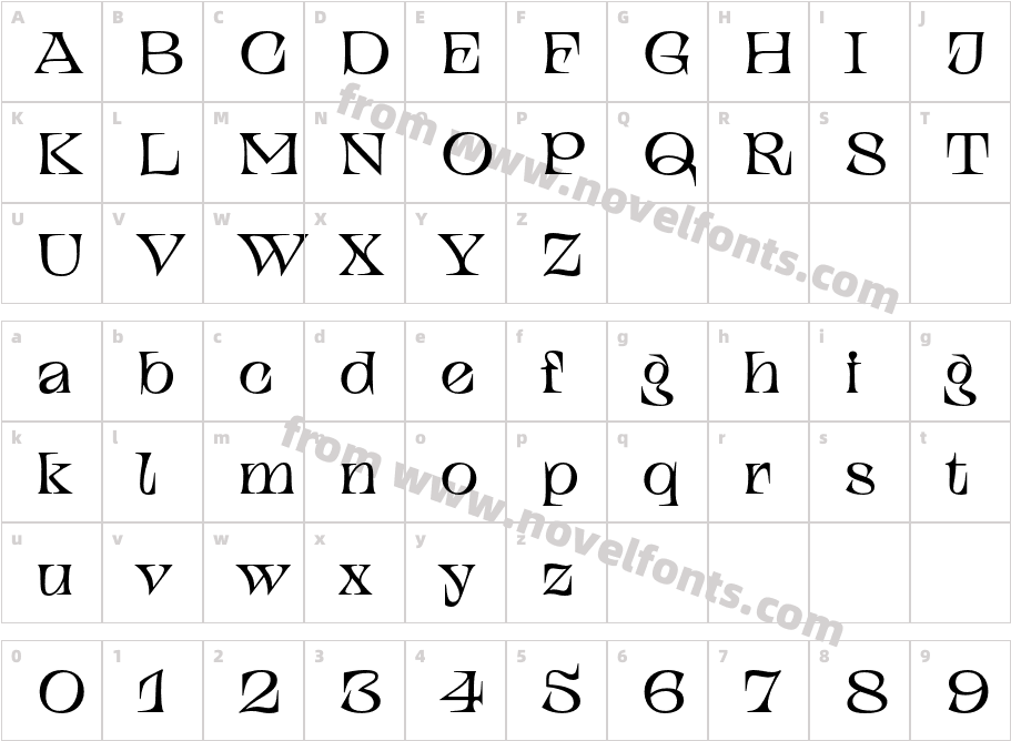 TTAlientzTrial-SerifCharacter Map