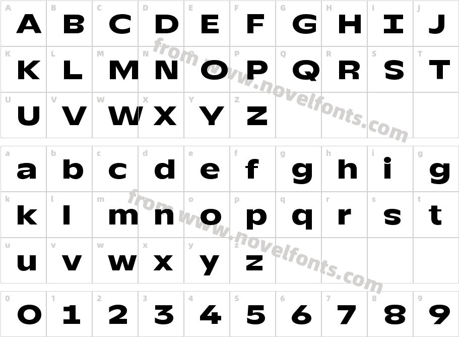 TTRunsTrial-ExtraBoldCharacter Map