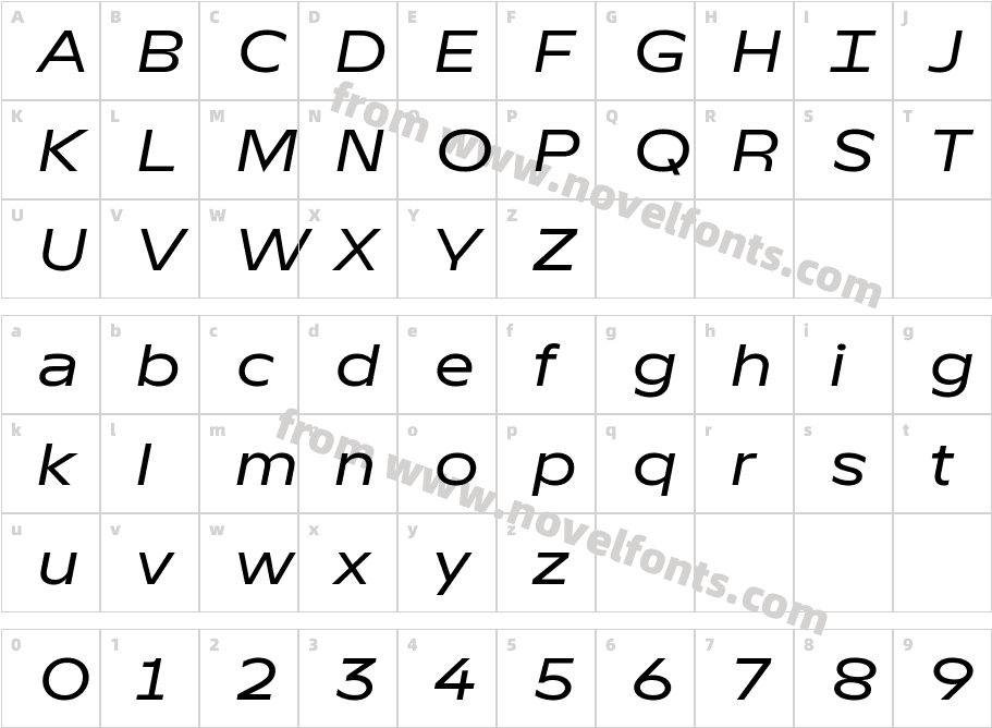 TTRunsTrial-MediumItalicCharacter Map