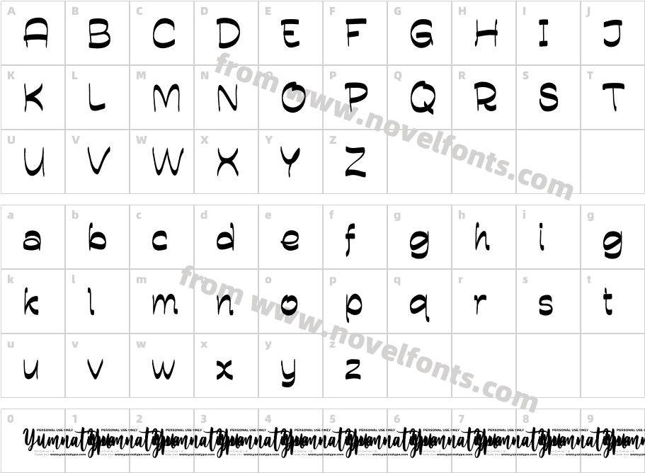 Tailpen Personal UseCharacter Map