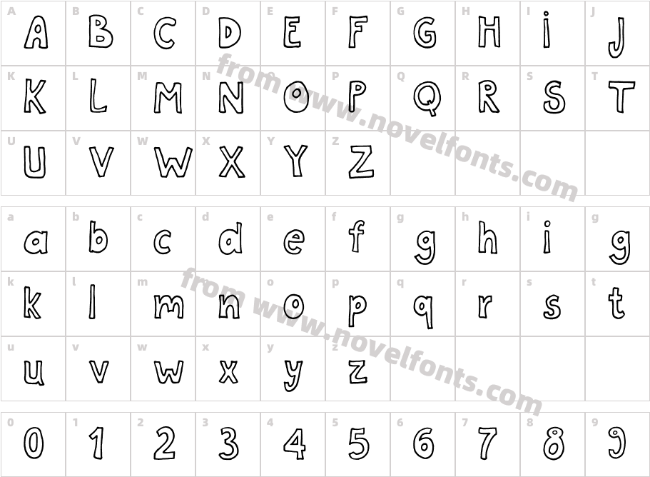 TanaestelWhiteLetter01-RgCharacter Map