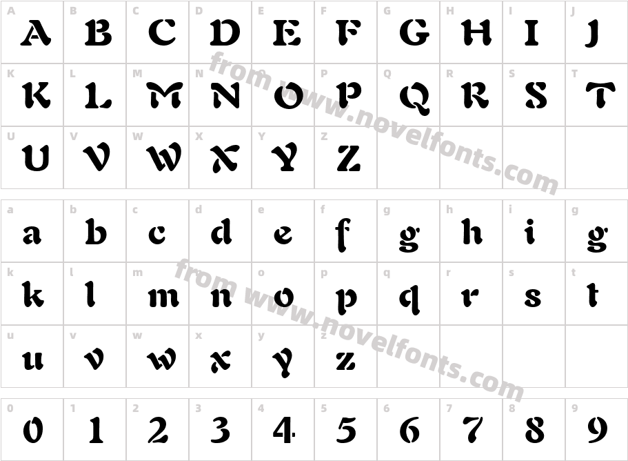 Freeform 721 Black BTCharacter Map