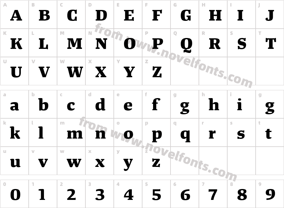 TangerSerifWide-ExtraBoldCharacter Map