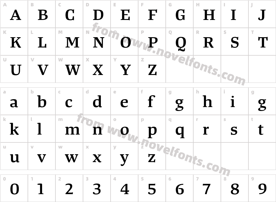 TangerSerifWide-SemiBoldCharacter Map