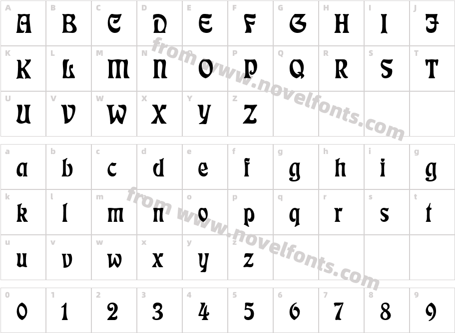 Freeform710BT-RegularCharacter Map