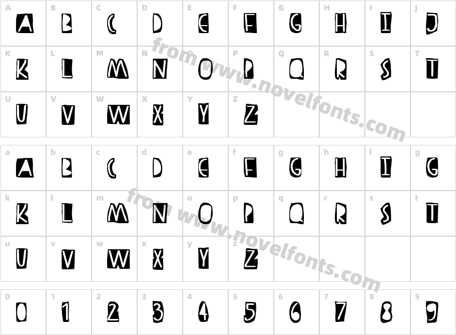 Tarraco NacionalCharacter Map