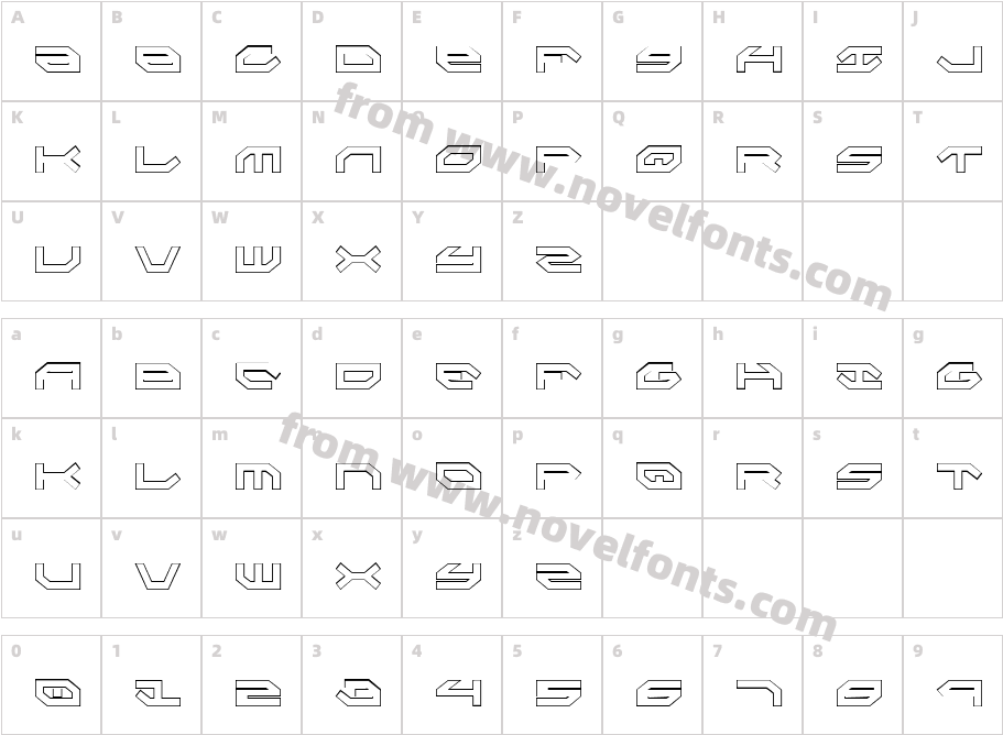 Taskforce Condensed OutlineCharacter Map