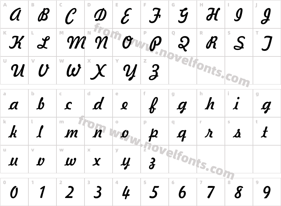 Freehand 521Character Map