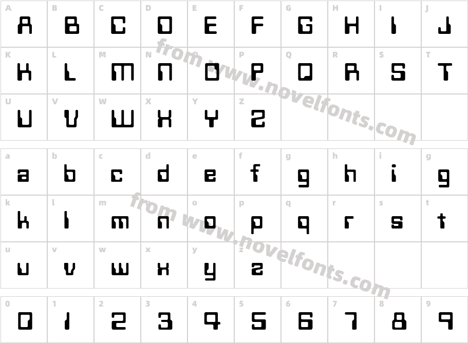 Techno28NormalCharacter Map