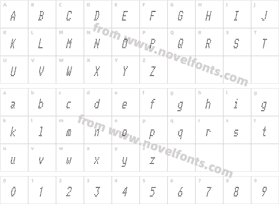 TelidonInkCd-ItalicCharacter Map