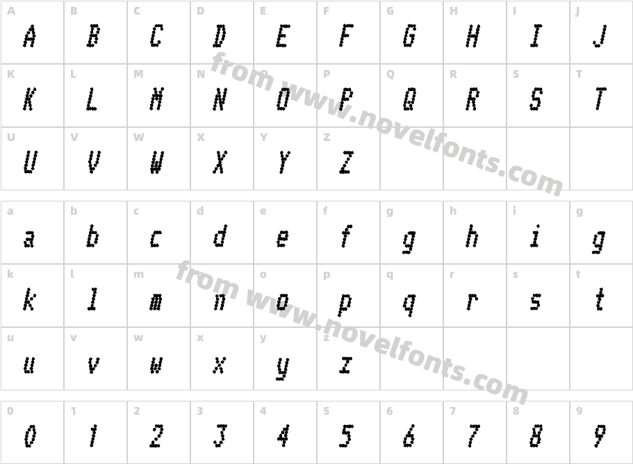 TelidonInkCdHv-ItalicCharacter Map