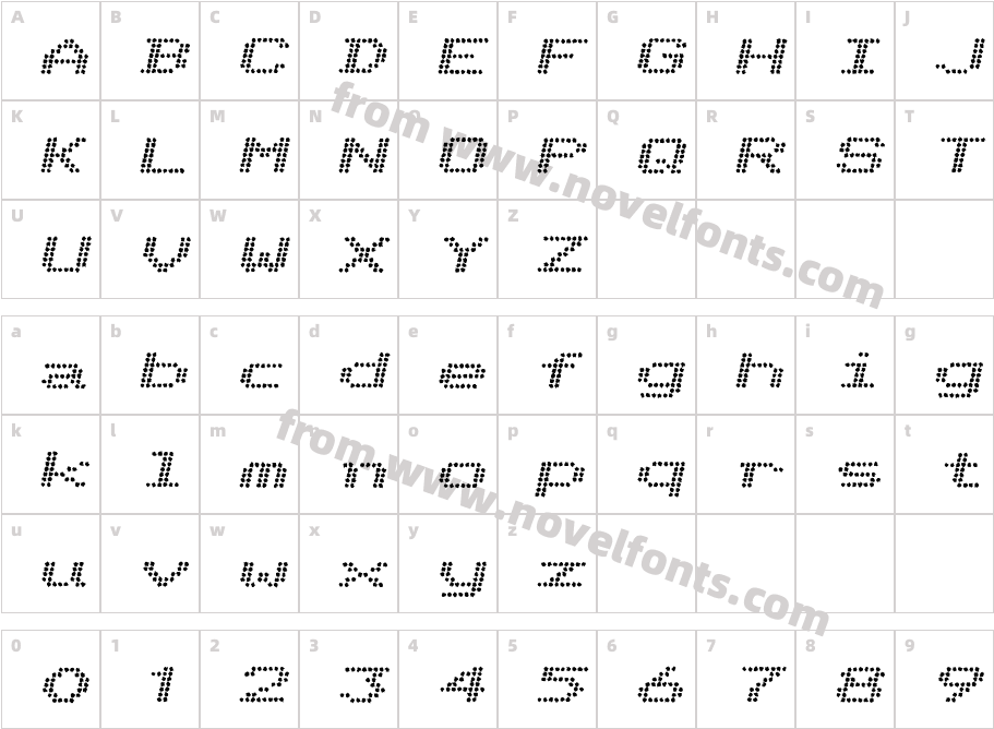 TelidonInkEx-BoldItalicCharacter Map