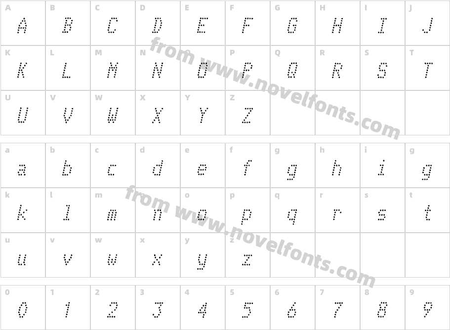 TelidonInkRg-ItalicCharacter Map