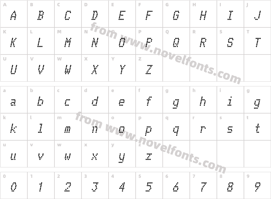 TelidonRg-BoldItalicCharacter Map