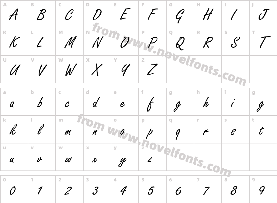 Freelance ScriptCharacter Map