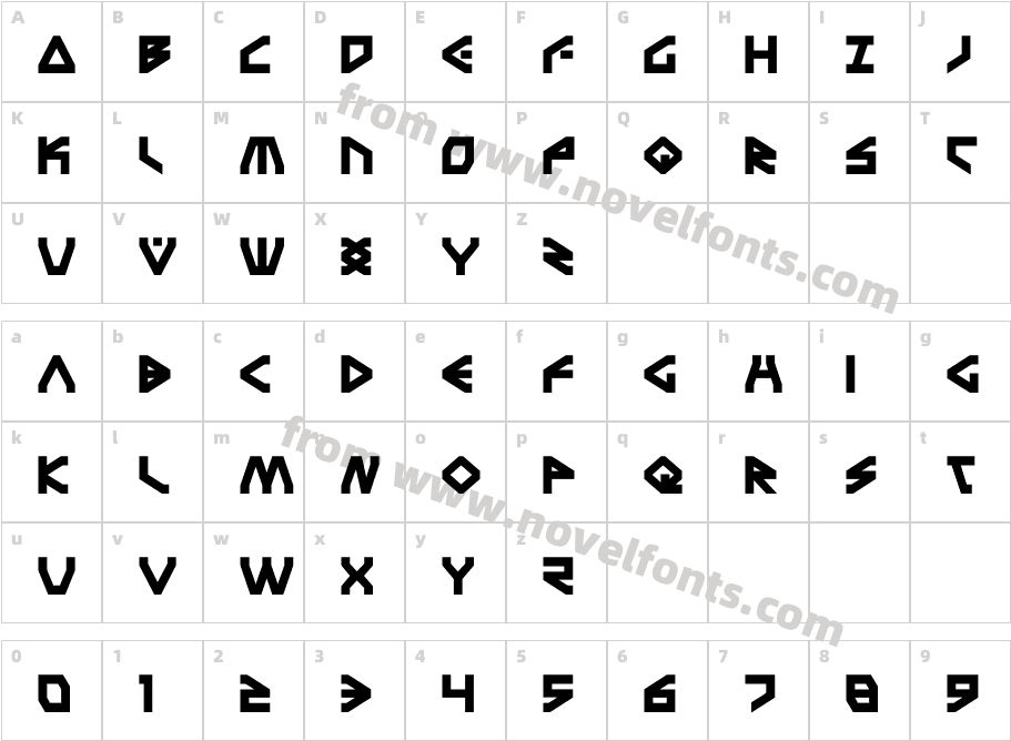 Terra Firma BoldCharacter Map