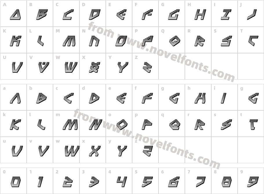 Terra Firma Chrome ItalicCharacter Map