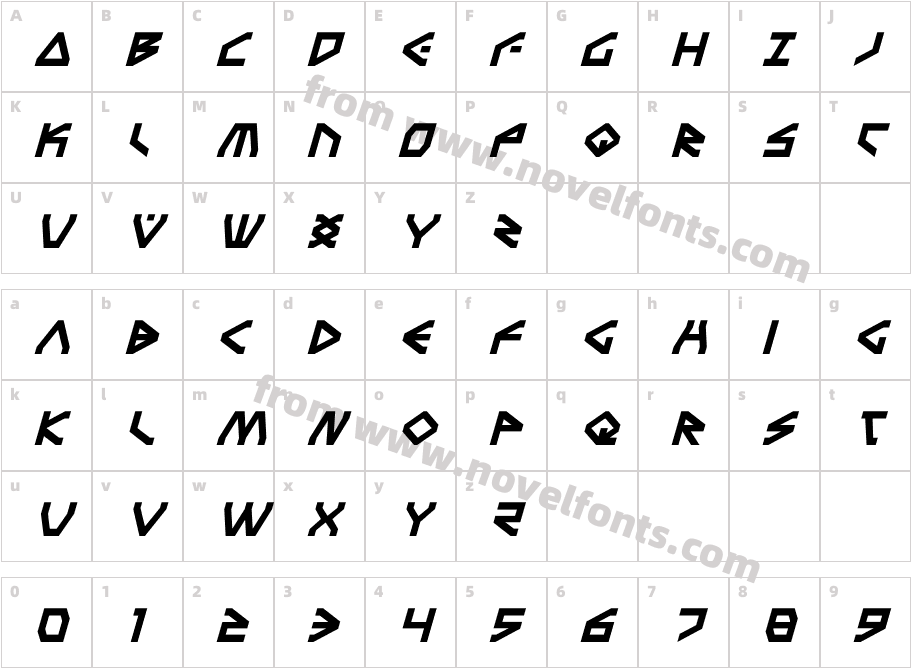 Terra Firma ItalicCharacter Map