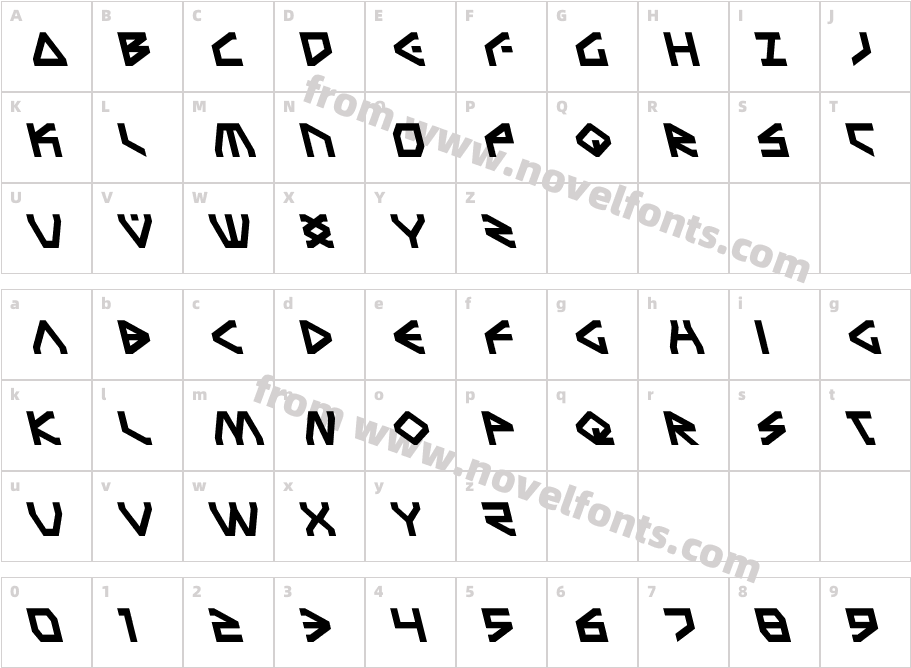 Terra Firma LeftalicCharacter Map