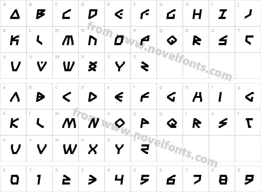 Terra Firma Semi-ItalicCharacter Map