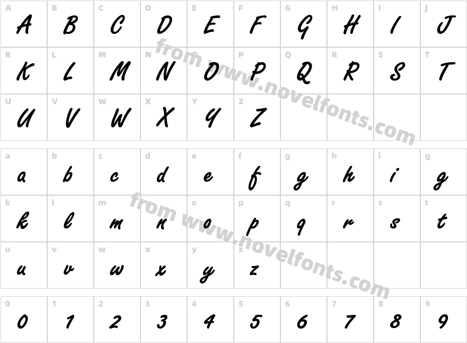 FreestyleScrDEE BoldCharacter Map