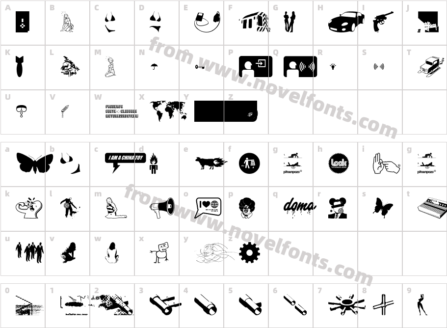 Freewave RemixCharacter Map