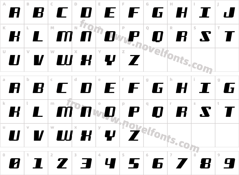 Freezer BTN Wide ObliqueCharacter Map