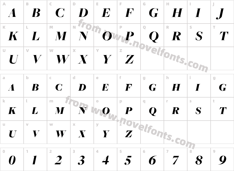 FreightBigBlackItalicSCCharacter Map