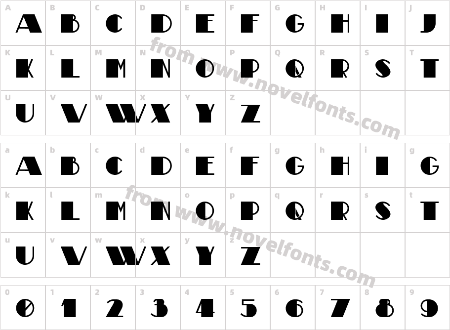 Theatrical-BoldCharacter Map