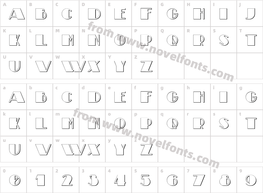 TheatricalShadow-BoldCharacter Map