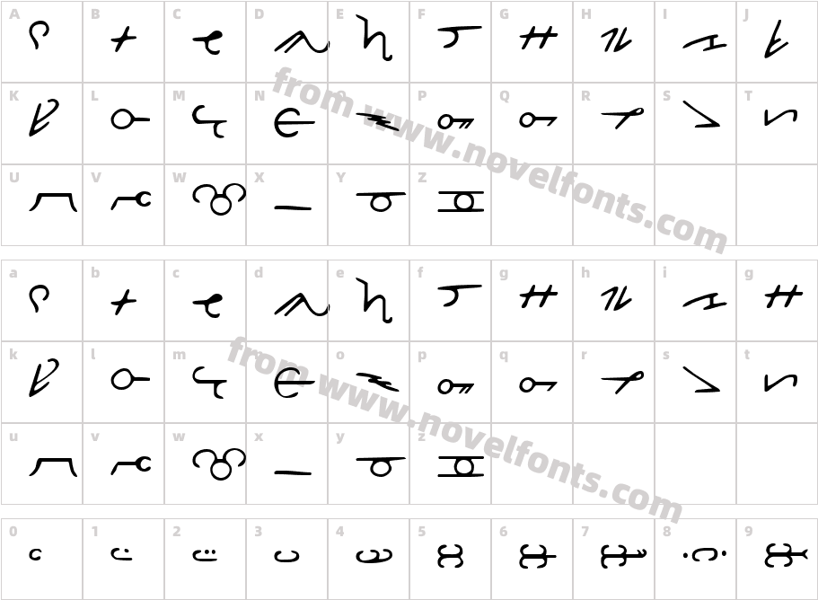 Thorass- FR FontCharacter Map