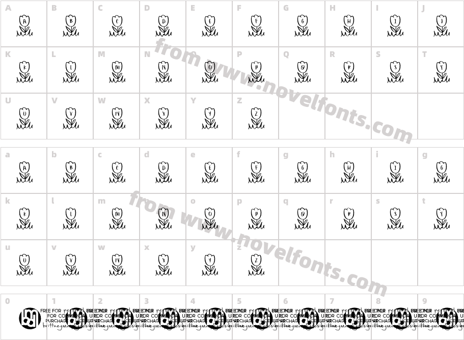 Tidy Tulips DemoCharacter Map