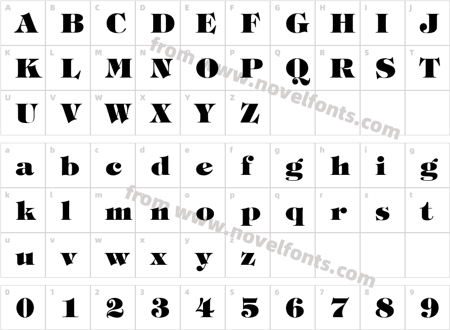 Tiffany LT HeavyCharacter Map