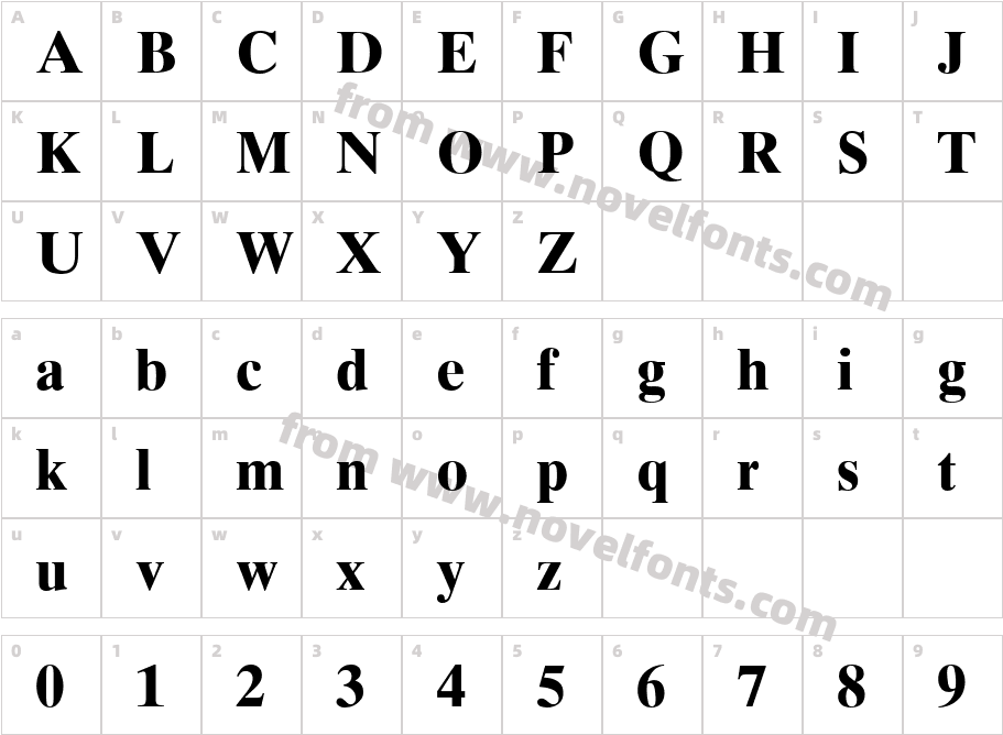 TimesTenCyr-BoldCharacter Map