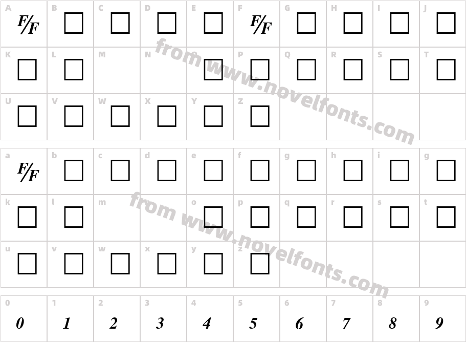 TmsFB-BoldItalicCharacter Map