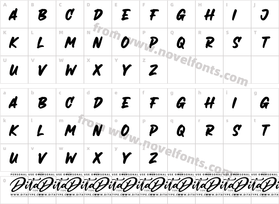 Tombo BrushCharacter Map