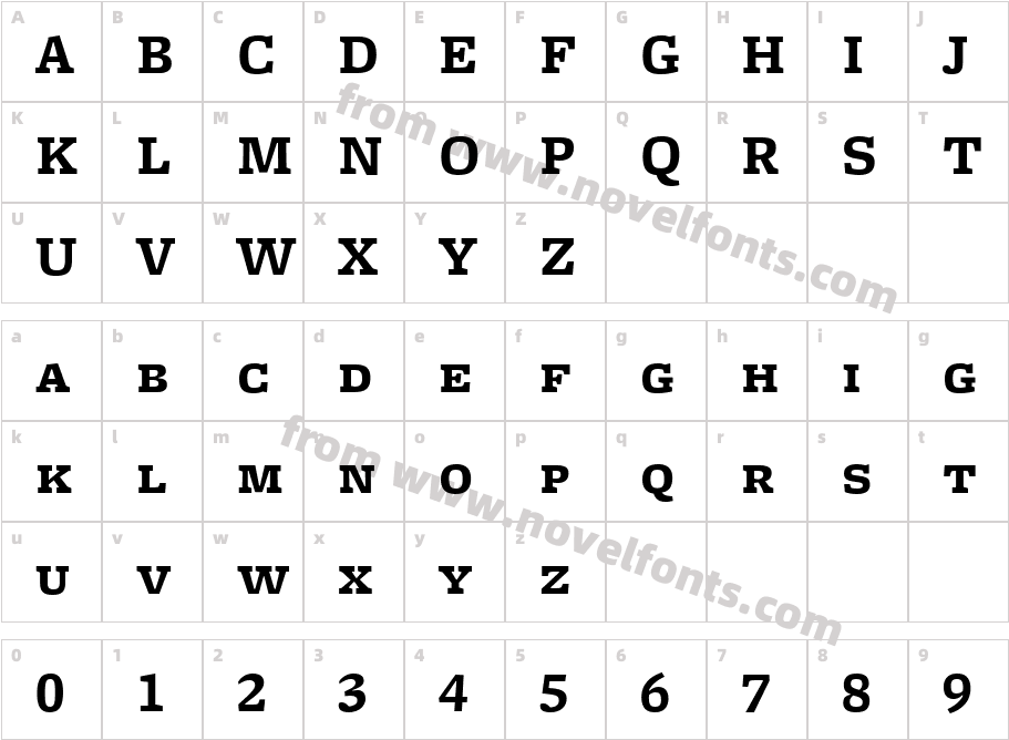 FreightMicro BoldSCCharacter Map