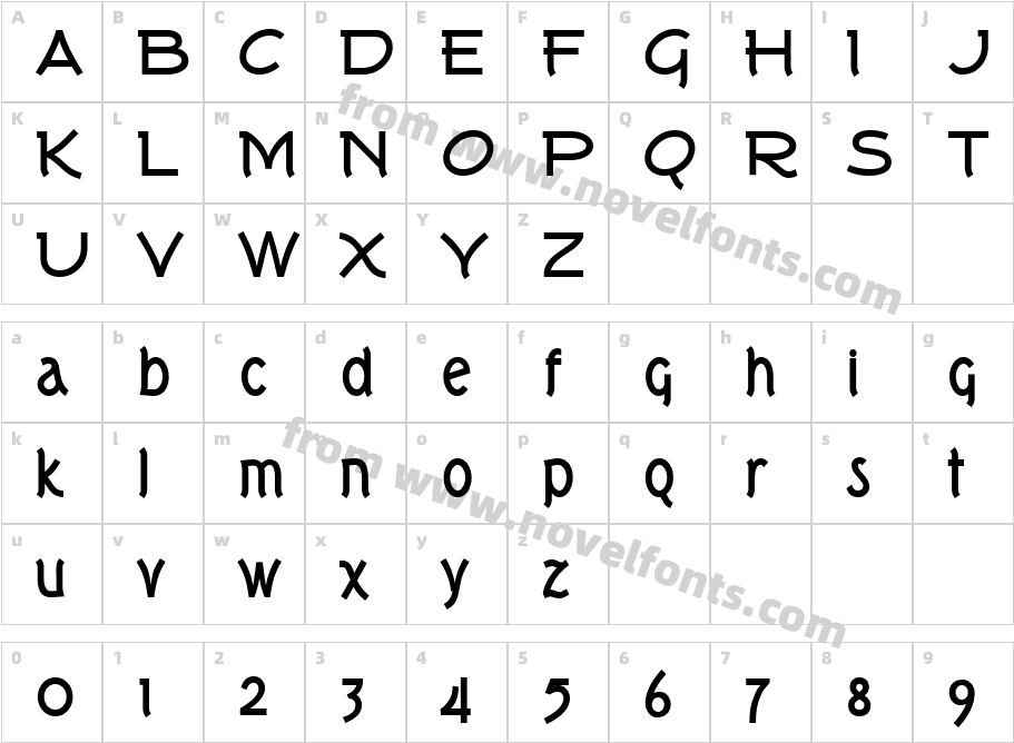 Tork-BoldCharacter Map