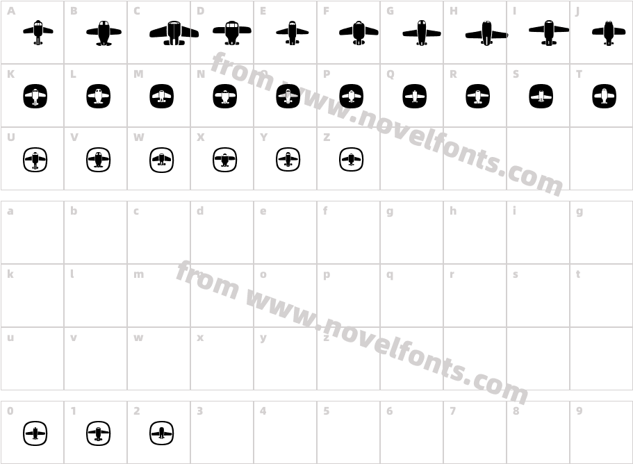 Airplanes RegularCharacter Map