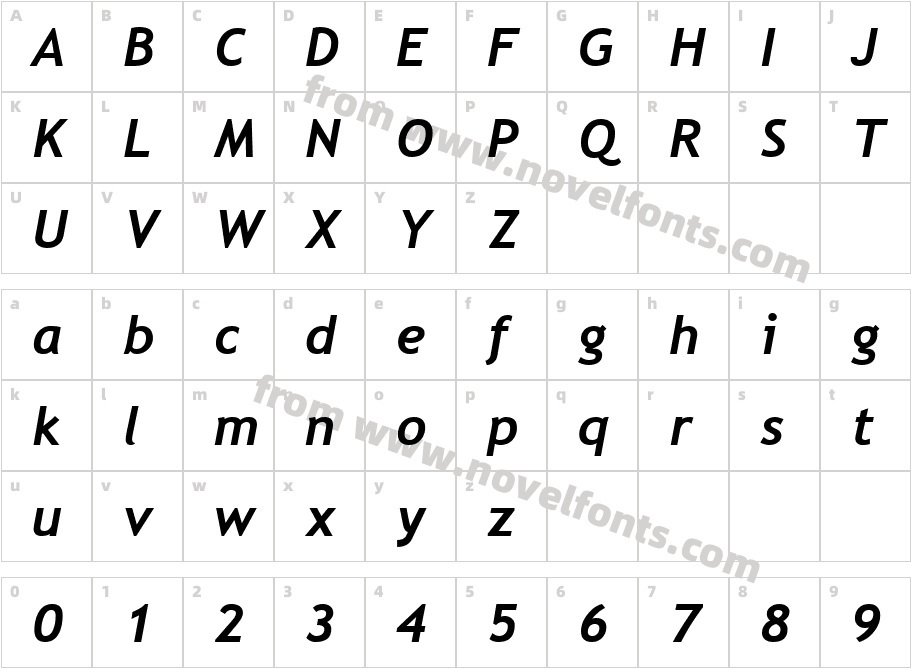 Trebuchet MS Bold ItalicCharacter Map