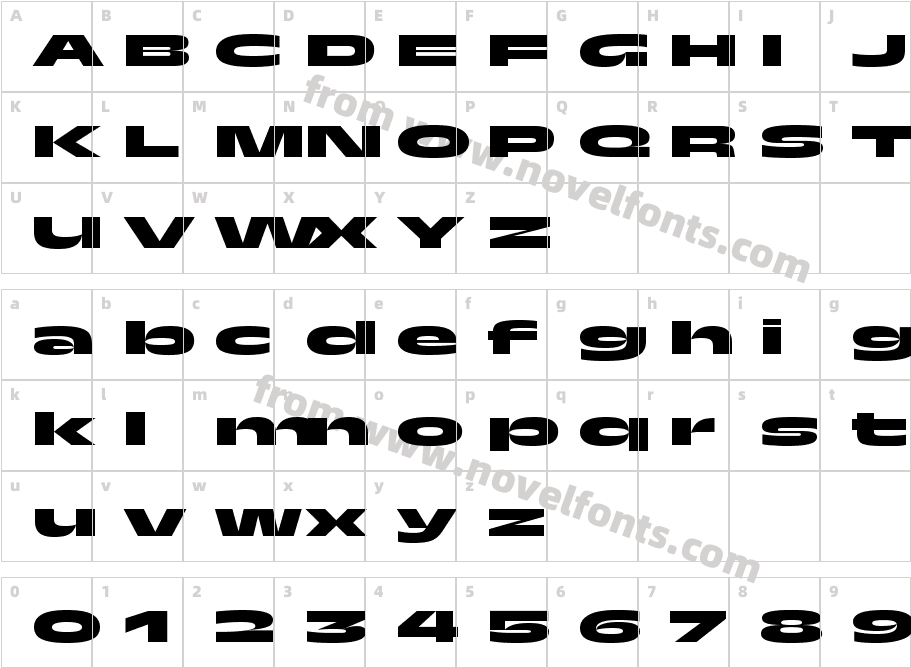 TroisMille Lent Wd100Wg100Character Map