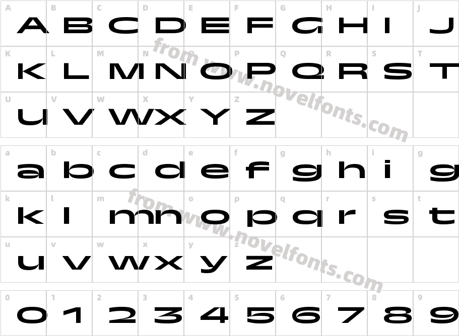 TroisMille Lent Wd100Wg50Character Map