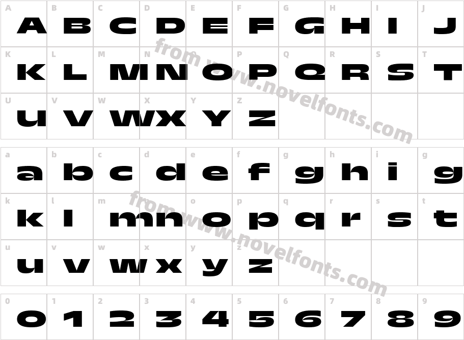 TroisMilleBlack-30Character Map